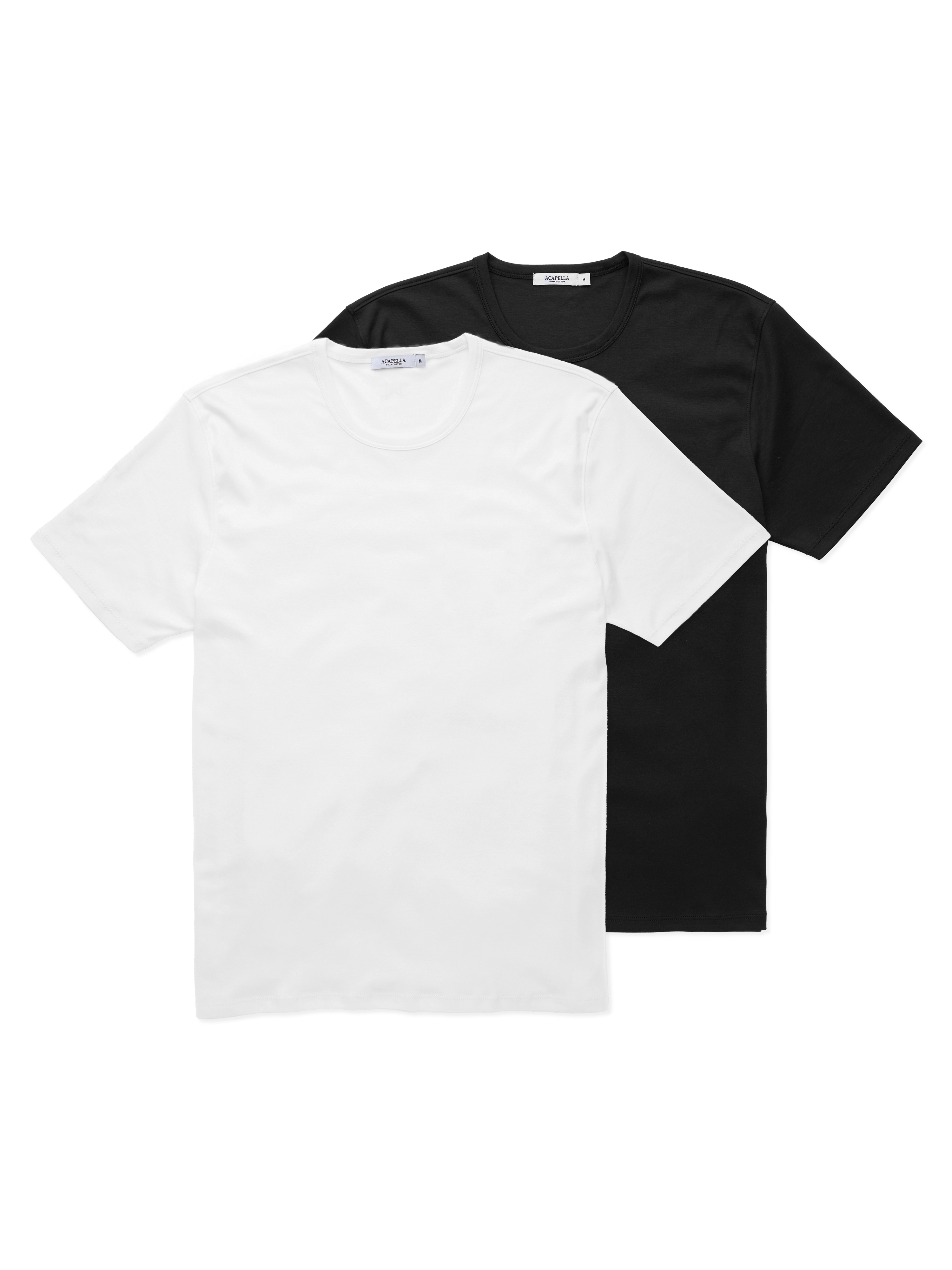 2-Pack Black & White Stain Repellent Pima - Tee