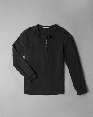 Acapella Ropa Acapella Basics Camiseta Henley Manga Larga- Washed Black