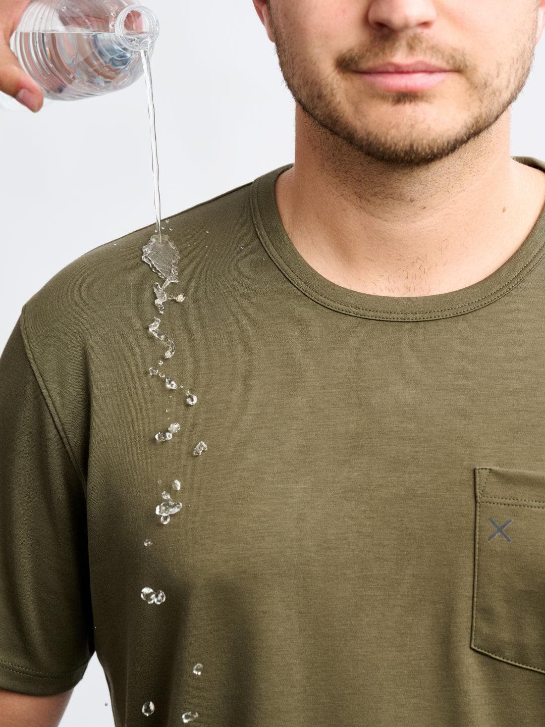 Stain-Repellent Pima Tee - Forest