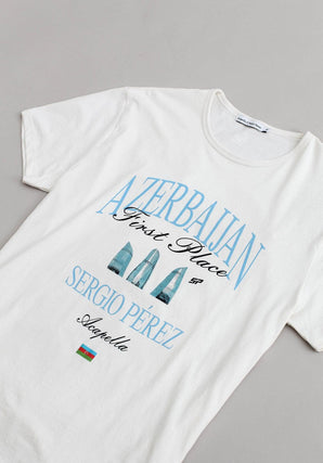 T shirt Azerbaijan - White Detail