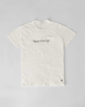 Never Give Up Tee - Vintage White