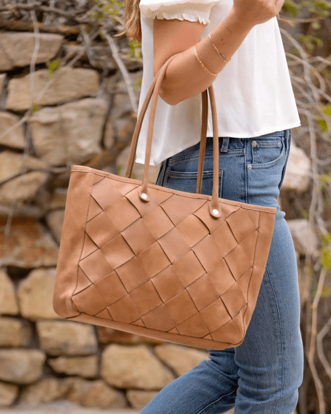 Carry All Handwoven Tote - Almond