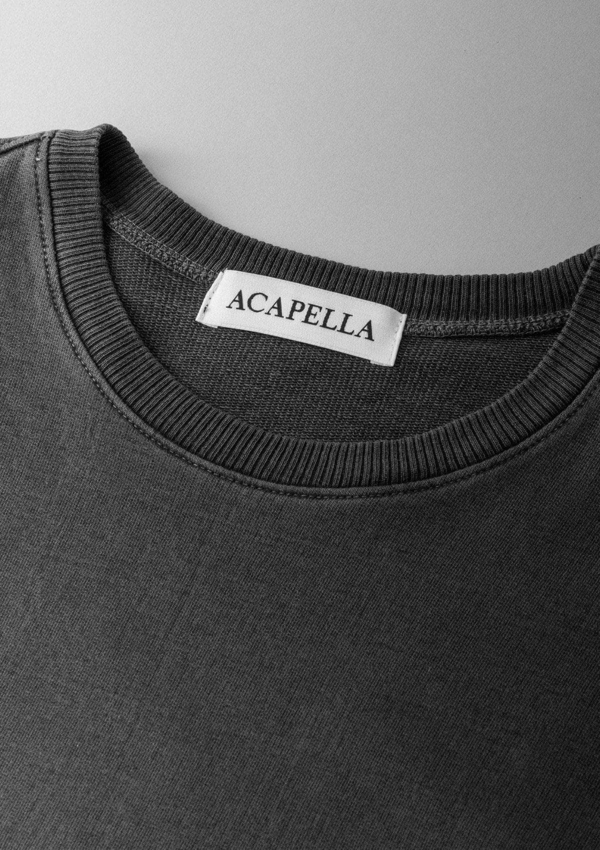 Acapella Ropa Men Pullovers Sudadera Classic Pullover Washed Black