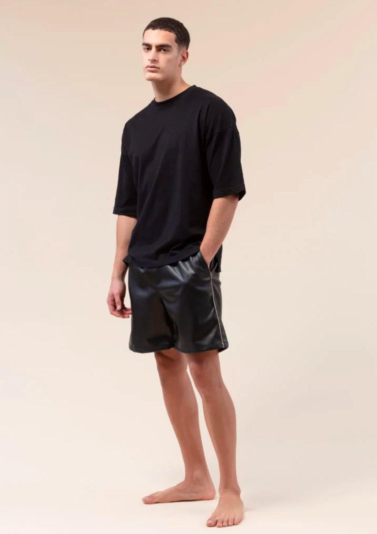 Sarelly Go To Shorts - Black Leather